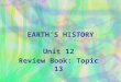 EARTH’S HISTORY Unit 12 Review Book: Topic 13. I. Determination of Age