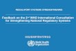 REGULATORY SYSTEMS STRENGHTHENING Feedback on the 2 nd WHO International Consultation for Strengthening National Regulatory Systems HIS/EMP/RHT/RSS