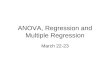 ANOVA, Regression and Multiple Regression March 22-23