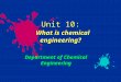 Unit 10: What is chemical engineering? Department of Chemical Engineering