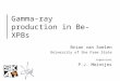 Gamma-ray production in Be-XPBs Brian van Soelen University of the Free State supervisor P.J. Meintjes