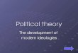 Political theory The development of modern ideologies