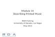 Module 14 Describing Printed Music RDA Training University of Nevada, Las Vegas May 2013