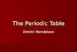 The Periodic Table Dimitri Mendeleev. I. Periods The rows ( ) on the periodic table are called PERIODS. The rows ( ) on the periodic table are called