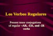 1 Present tense conjugations of regular â€“AR, -ER, and -IR verbs Los Verbos Regulares