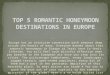 Top 5 Romantic Honeymoon Destinations in Europe