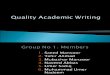 Quality Academic Writing
