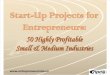Start-Up Projects for Entrepreneurs