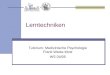 Lerntechniken Tutorium: Medizinische Psychologie Frank Weiss-Motz WS 04/05