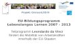 Projekt: GrenzenLOS III EU-Bildungsprogramm Lebenslanges Lernen 2007 - 2013 Teilprogramm Leondardo da Vinci fördert die Mobilität von Arbeitskräften innerhalb