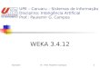 24/4/2015IA - Prof. Paulemir Campos1 WEKA 3.4.12 UPE – Caruaru – Sistemas de Informação Disciplina: Inteligência Artificial Prof.: Paulemir G. Campos