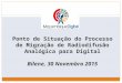 Ponto de Situação do Processo de Migração de Radiodifusão Analógica para Digital Bilene, 30 Novembro 2015