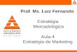 Prof. Ms. Luiz Fernando Estratégia Mercadológica Aula 4 Estratégia de Marketing