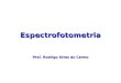 Espectrofotometria Prof. Rodrigo Alves do Carmo A espectrofotometria baseia-se na absorção da radiação nos comprimentos de onda entre o ultravioleta