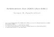 Arbitration Act 2005(Act ) Scope & Aplication - For LECTURE - Copy