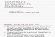 Chapter#1 Intro to Psychology