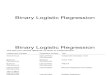 Binary Logistic Regression Lecture 9