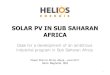 Solar PV Sub Saharan