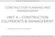Construction Equipments & Management