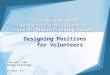 1Designing Positions for Volunteers