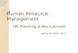 HRM Spring Semester 2014 - Lecture 3 (HR Planning)