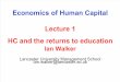 HC-Lecture 1 Returns to Education