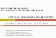 Definition and classification of law
