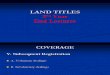 Land Titles - End Lectures
