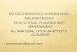 Management Information System Dr M H Shah, AIOU Islamabad
