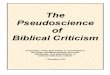 The Pseudoscience Of Biblical Criticism
