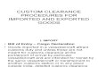 Custom Clearance Procedures