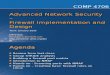 Advanced Network Security – Firewall Implementation And