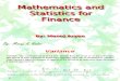 Mathematics and Statistics for Finance