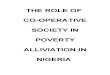 The Role of Cooperative Society in Poverty Reduction