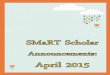 SMaRT Scholar Announcements: April 2015