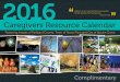 2016 Caregivers Resource Calendar