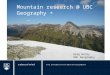 Mountain Research at UBC - Geography +