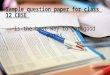 Sample Question Paper for Class 12 CBSE online here