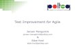 Test improvement for Agile/Scrum