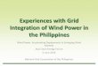 Experiences with Grid Integration of Wind Power in the Philippines