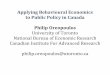 Applying Behavioural Economics to Public Policy in Canada Philip