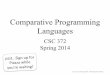 CSC 372: Comparative Programming Languages