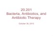 20.201 Fall 2013 Lecture 14: Case Study: Antibiotics