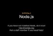 If you have not installed Node, do it now!  Ask a staff 