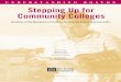 Stepping Up for Community Colleges: Building on the Momentum to 