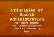 Principles of Health Administration