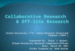 Collaborative Research & Off-Site Research