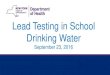 Lead Testing in School Drinking Water - Webinar