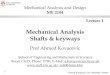 Mechanical Analysis Shafts & keyways