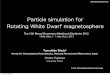 Particle simulation for Rotating White Dwarf magnetosphere